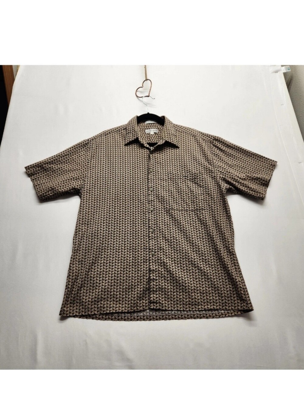 ⭐️Vintage Pierre Cardin Geometric Button Down Shirt L 90s Retro 100% Cotton